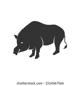 Wild boar Logo Design Vector. Template Illustration. Icon Symbol