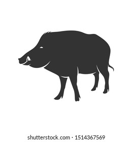 Wild boar Logo Design Vector. Template Illustration. Icon Symbol