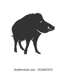 Wild boar Logo Design Vector. Template Illustration. Icon Symbol