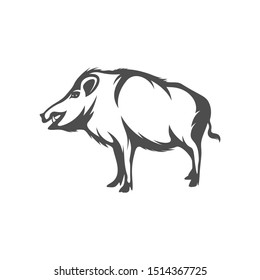 Wild boar Logo Design Vector. Template Illustration. Icon Symbol