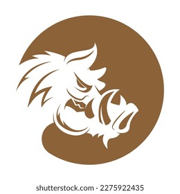 Wild Boar logo icon design illustration