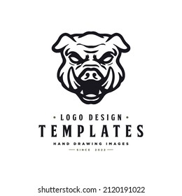 wild boar logo template, vector wild boar logo.