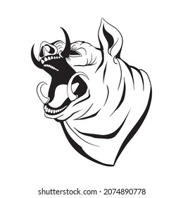 wild boar logo vector illustration wild boar head