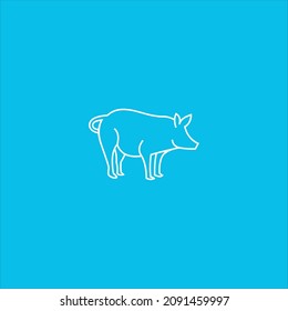 wild boar logo vector template line art