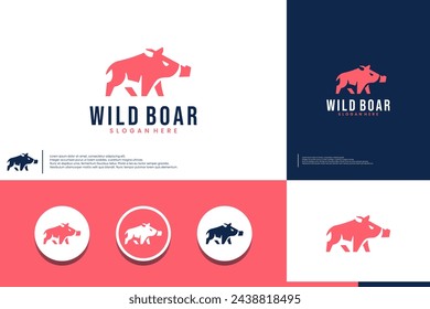 wild boar logo , wildlife symbol , logo design vector.