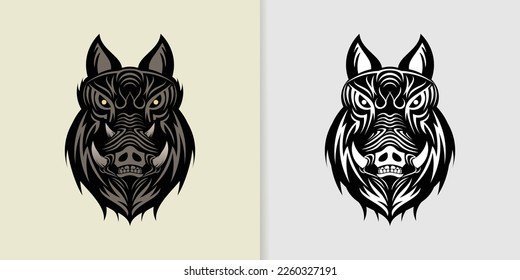 wild boar mascot design vector, animal logo inspiration