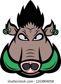 Wild boar mascot logo