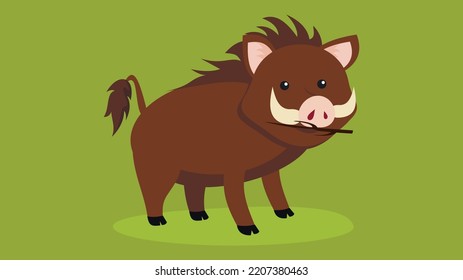 wild boar on a blue background
