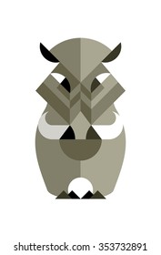 The wild boar on a white background