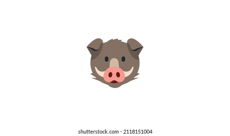 Wild boar wild pig, animal illustrations on white background