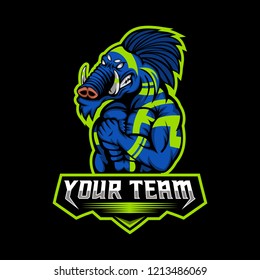 wild boar pig esport amazing design for your company or brand