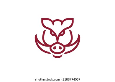 Wild Boar Pig Logo Vector