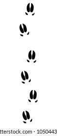 Wild Boar Or Pig Tracks - Isolated Black Icon Vector Illustration On White Background.