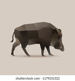 Wild boar, polygonal vector illustration