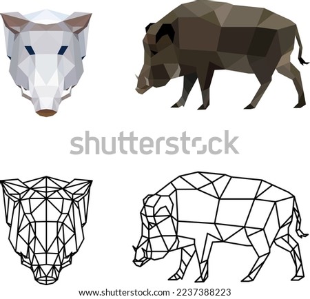 a wild boar set: triangle face and boar