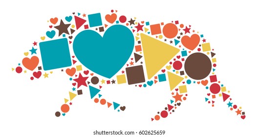 Wild boar shape vector design illustration
