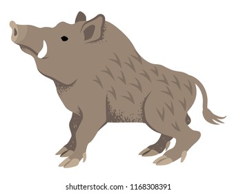 Wild Boar ,Side view - Textured