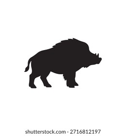 Wildschwein Silhouette Symbol Vektor flaches Design