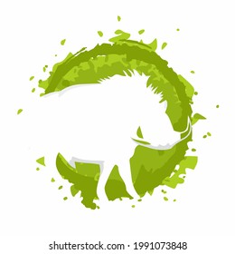 wild boar silhouette on green background