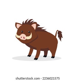 Wild boar stands on its paws - illustration, vector