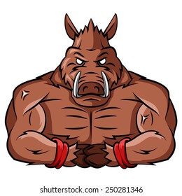 Wild Boar Strong Mascot