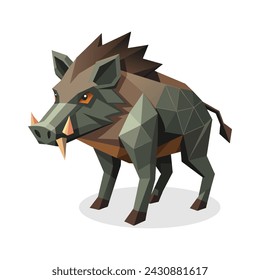 Wild boar triangle shape vector illustration