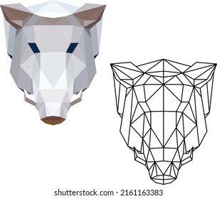 wild boar from triangles geometric logo