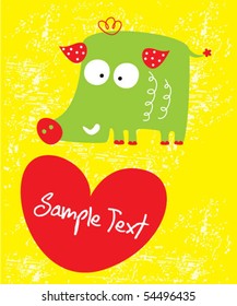 wild boar valentine gift tag