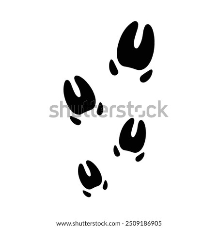 wild boar vector footprint step isolated white background