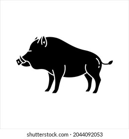 Wild Boar Vector illustration, animal icon