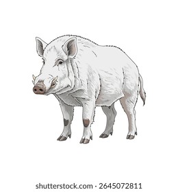 wild boar vector illustration on white background