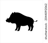 Wild Boar Vector Silhouette, animal illustration