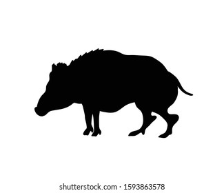 Wild Boar Vector Silhouette Illustration Hog Stock Vector (Royalty Free ...