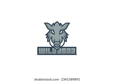 wild boar vector template design logo