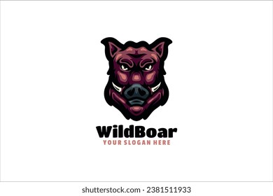 wild boar vector template logo design