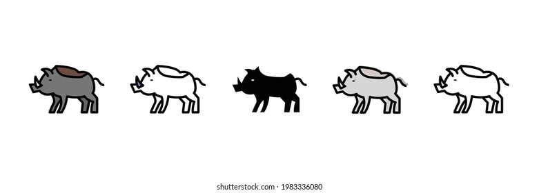 wild boar vector type icon