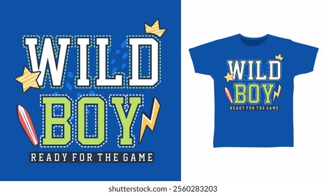 Wild boy typography hand drawn vector t-shirt design