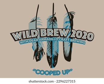 wild brew with dead armadillo craft brewing vector