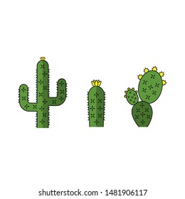 Wild cactus color icon. vector illustrations