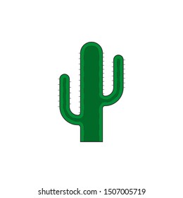 Wild cactus icon, on the white background. Flat design.