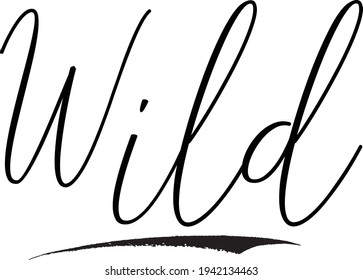 Wild Calligraphy Text on White Background