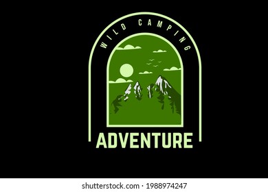 wild camping adventure color green