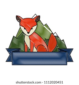 wild canadian fox with landscape