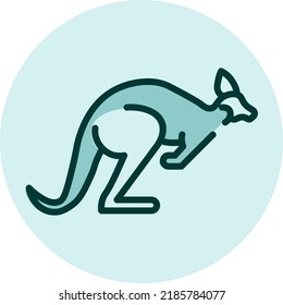 Wild cangaroo, illustration, vector on a white background.