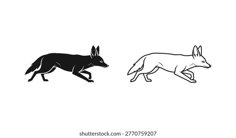 Wild Canines: Fox vs Coyote Comparison Guide Vector