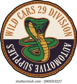 Wild Cars 29 Division Rigging T-shirt Design Vector Snake