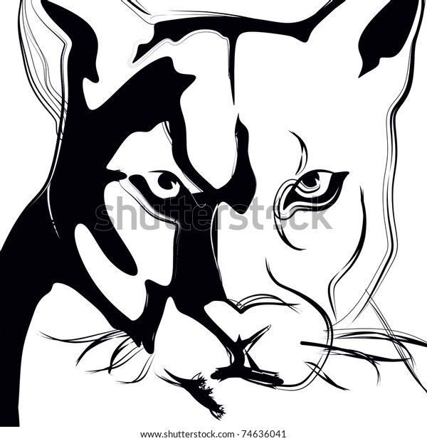 Wild Cat Stock Vector (Royalty Free) 74636041