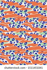 Wild Cat Abstract Leopard Tiger All-Over Seamless Vector Pattern