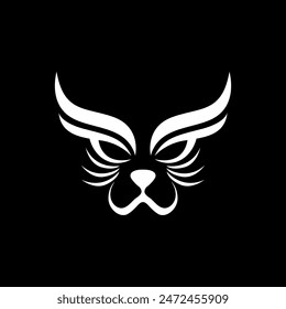  wild cat animal face nature predator logo design vector