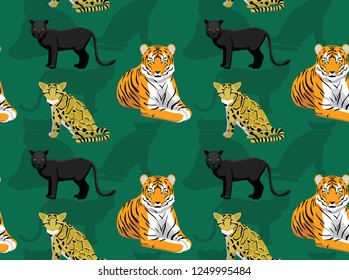 Wild Cat Asia Jungle Background Seamless Wallpaper